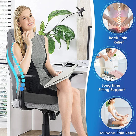 Memory Foam Coccyx Seat Cushion | Tailbone & Posture Support Pillow