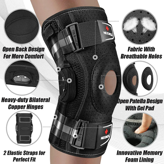 NEENCA Hinged Knee Brace | Copper Stabilizers & Patella Support for Pain Relief