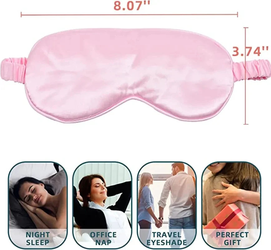 Luxury Silk-Feel Sleep Mask – Soft Light-Blocking Eye Cover for Restful Sleep & Travel