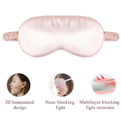 Luxury Silk-Feel Sleep Mask – Soft Light-Blocking Eye Cover for Restful Sleep & Travel