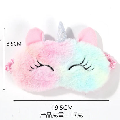 Cute Cartoon Unicorn Sleep Mask – Soft Plush Eye Shade for Kids & Travel