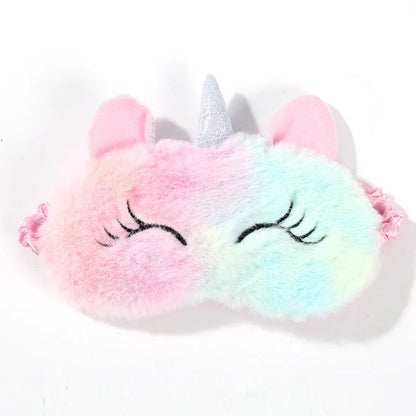 Cute Cartoon Unicorn Sleep Mask – Soft Plush Eye Shade for Kids & Travel