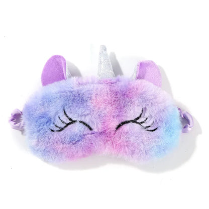 Cute Cartoon Unicorn Sleep Mask – Soft Plush Eye Shade for Kids & Travel
