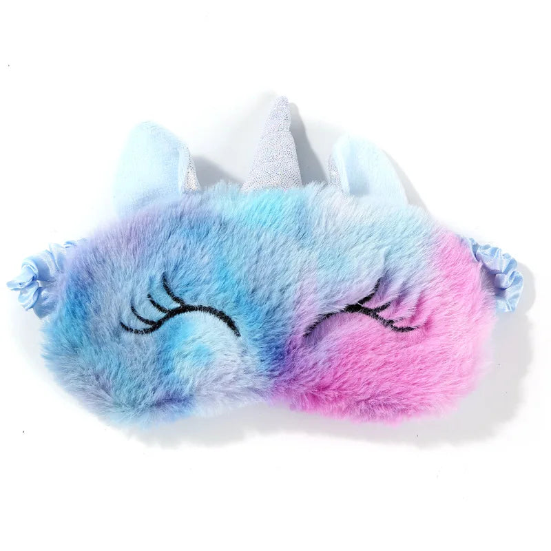 Cute Cartoon Unicorn Sleep Mask – Soft Plush Eye Shade for Kids & Travel