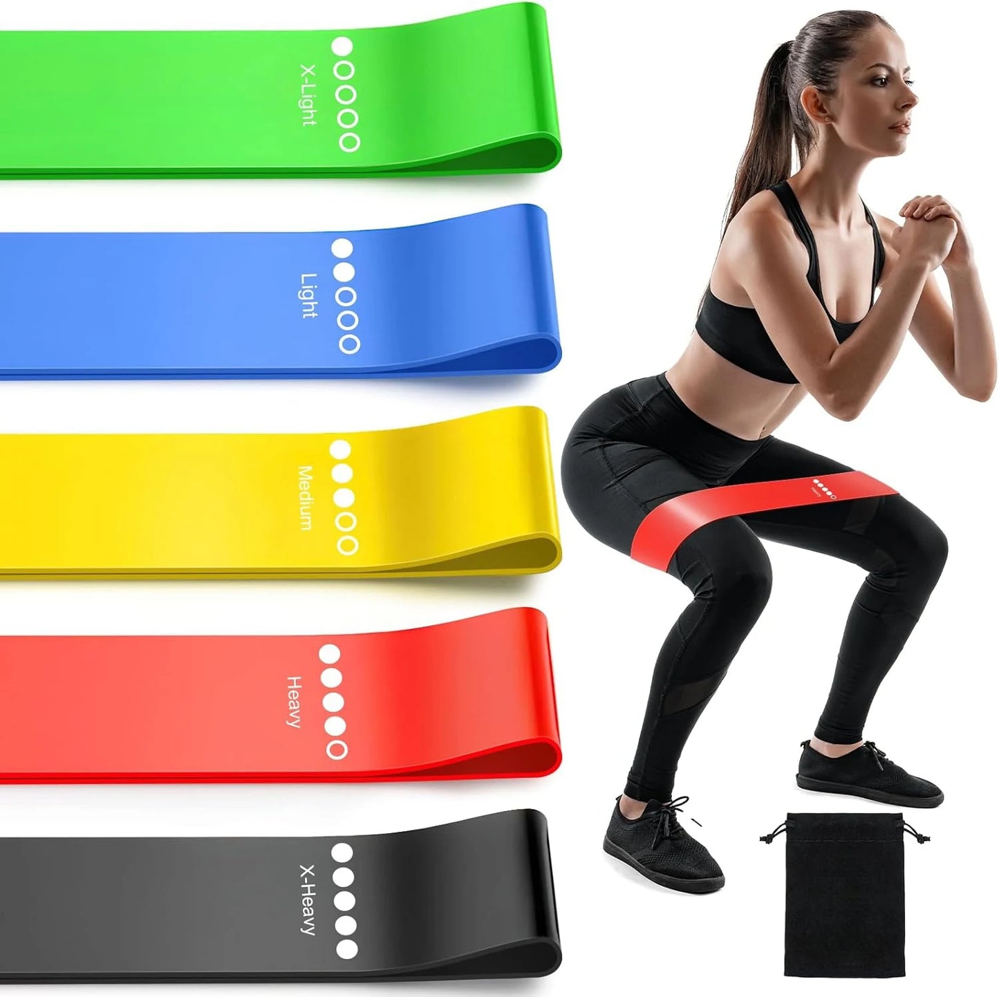 TPE Resistance Bands Set – 5-Level Workout & Yoga Fitness Loops for Strength, Toning & Flexibility