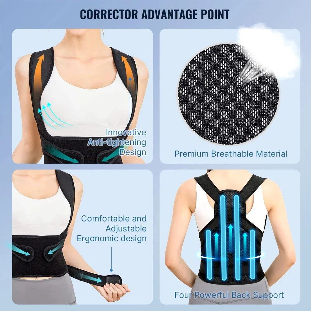 BYEPAIN Full Back Posture Corrector | Spine, Neck & Shoulder Support Brace