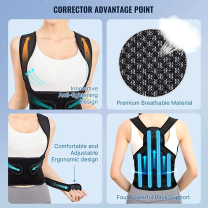 BYEPAIN Full Back Posture Corrector | Spine, Neck & Shoulder Support Brace