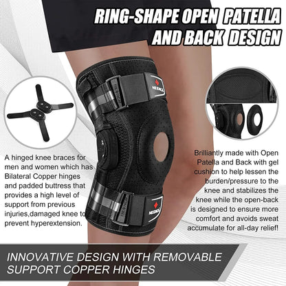 NEENCA Hinged Knee Brace | Copper Stabilizers & Patella Support for Pain Relief