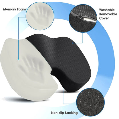 Memory Foam Coccyx Seat Cushion | Tailbone & Posture Support Pillow