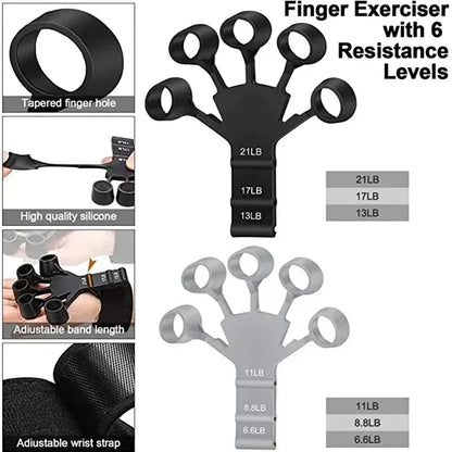 Gripster™ Hand & Finger Strength Trainer – 6-Level Silicone Resistance for Athletes & Musicians