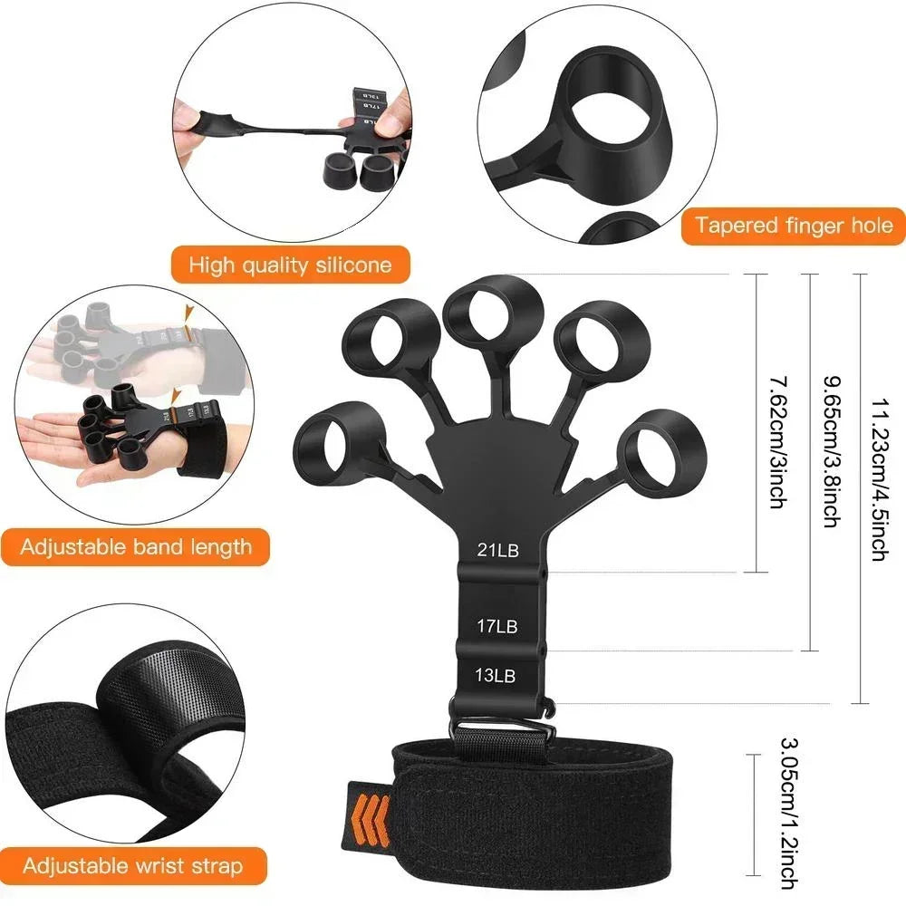 Gripster™ Hand & Finger Strength Trainer – 6-Level Silicone Resistance for Athletes & Musicians