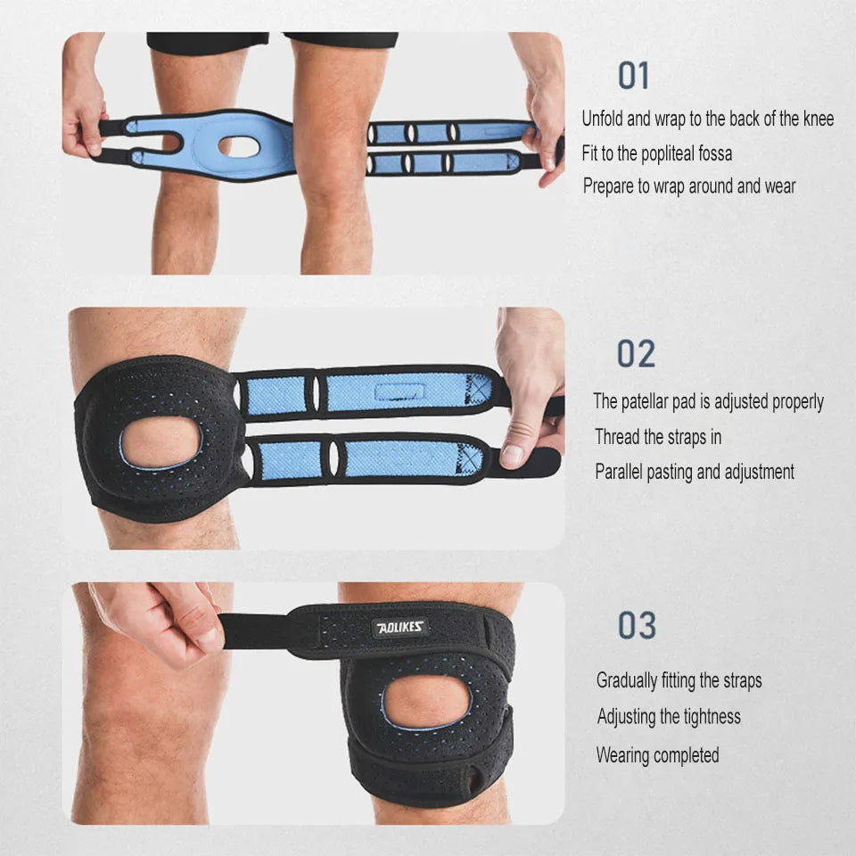 AOLIKES Patella Knee Brace – Adjustable Compression Support for Pain Relief, Sports & Recovery
