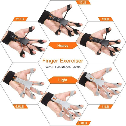 Gripster™ Hand & Finger Strength Trainer – 6-Level Silicone Resistance for Athletes & Musicians