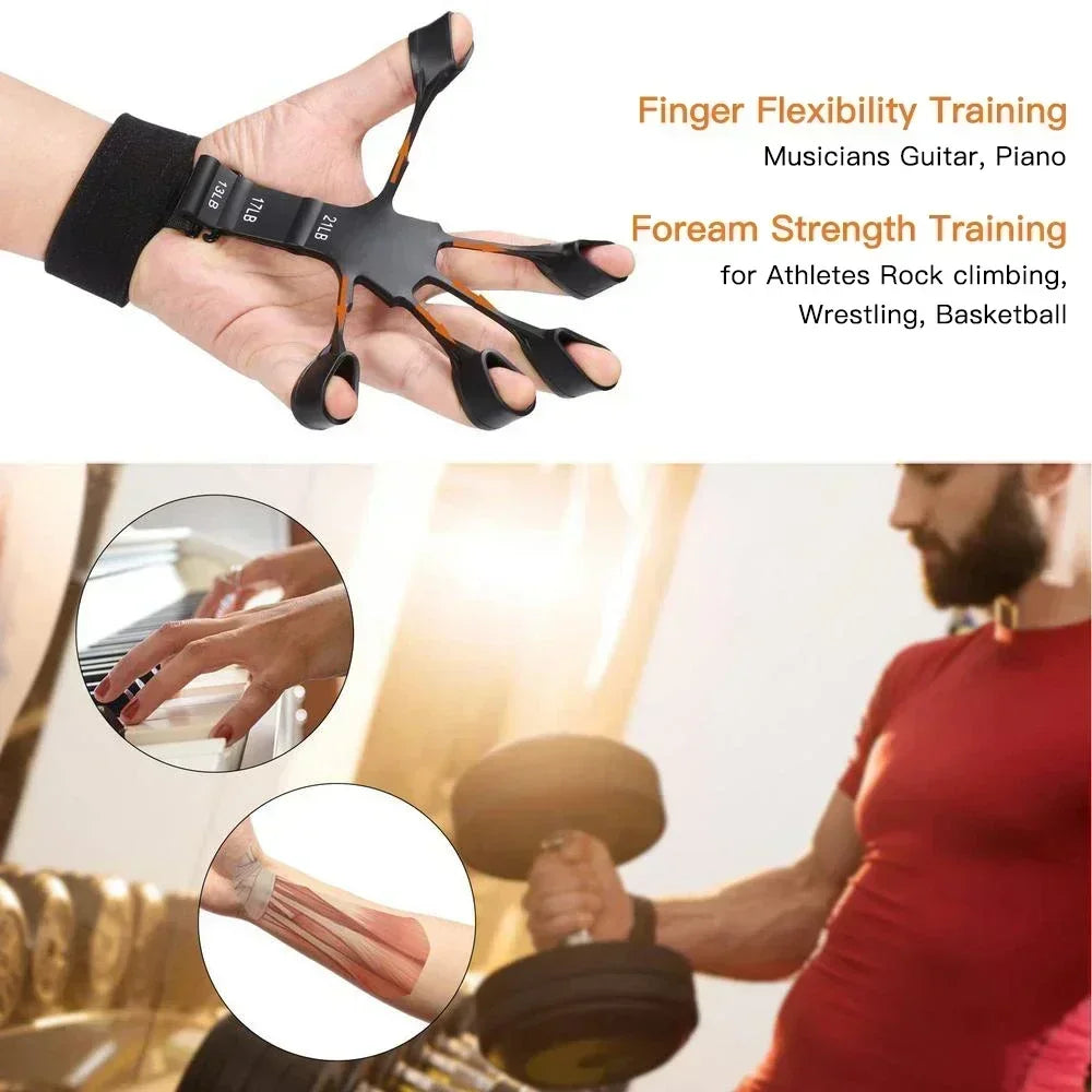Gripster™ Hand & Finger Strength Trainer – 6-Level Silicone Resistance for Athletes & Musicians