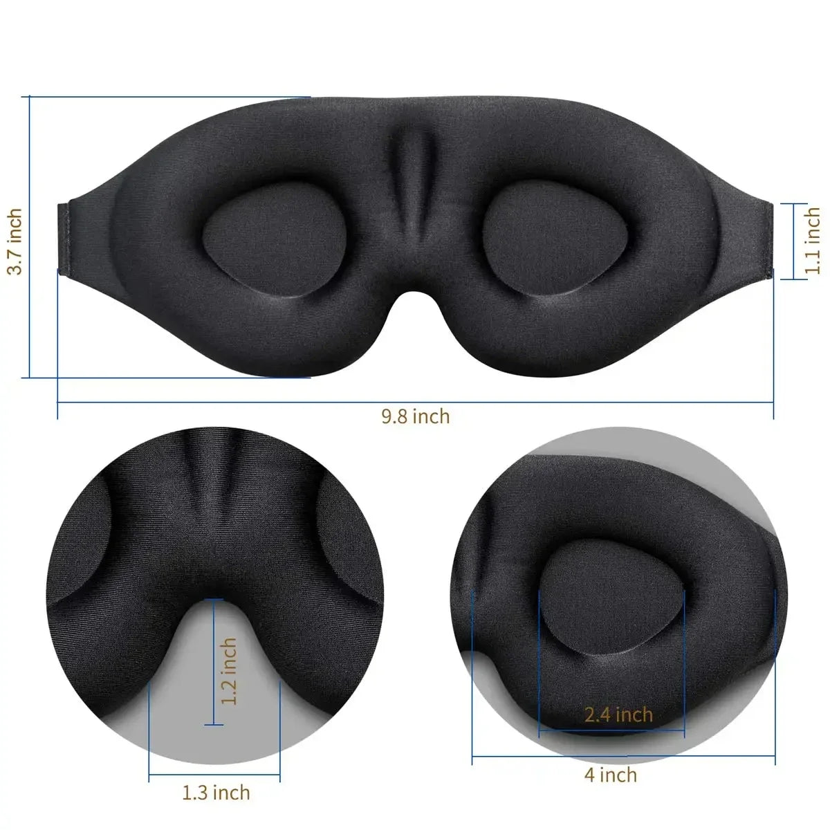 3D Contoured Eye Mask | Light-Blocking Sleep Mask for Men & Women