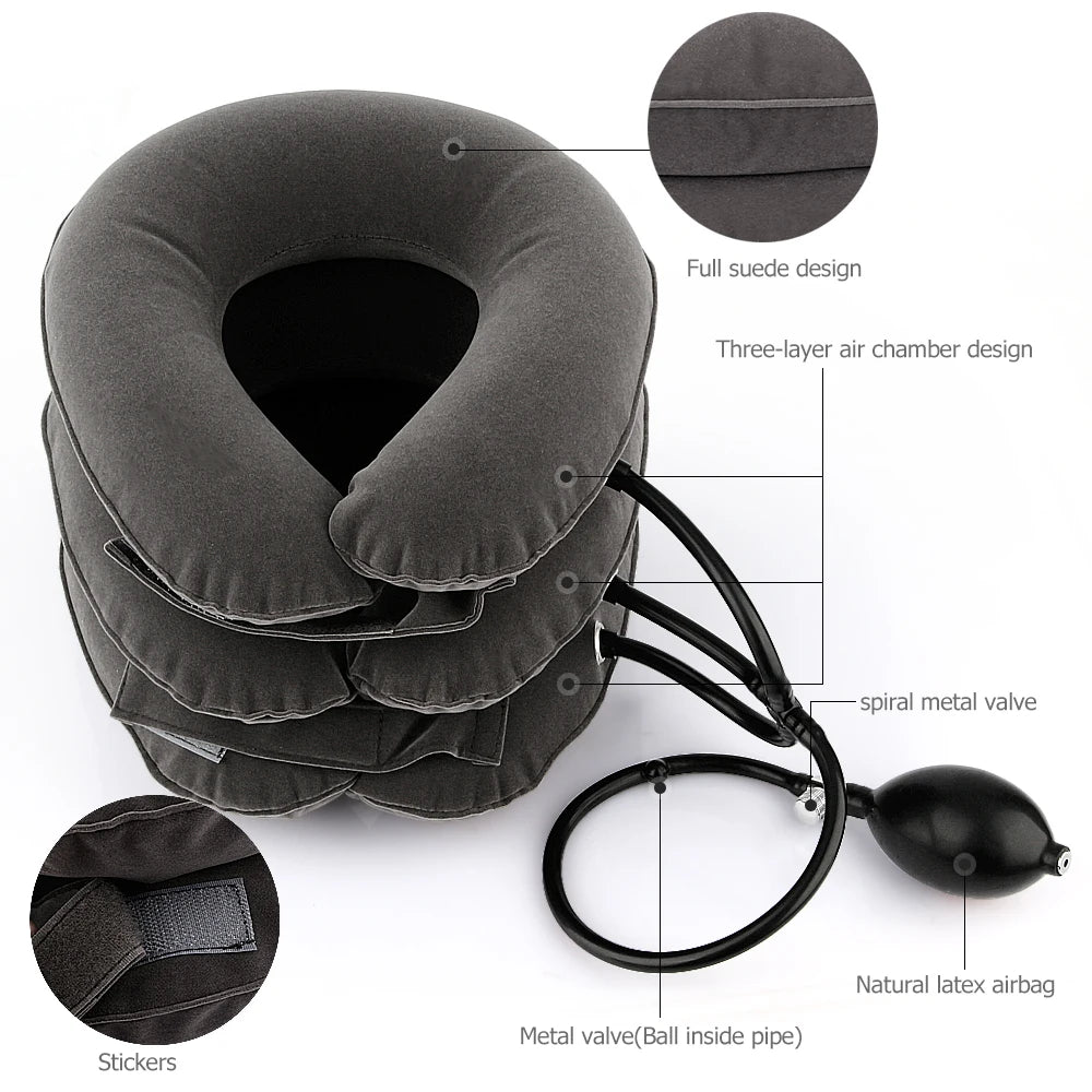 Inflatable Neck Traction Pillow – Cervical Relief & Posture Corrector