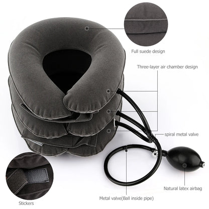 Inflatable Neck Traction Pillow – Cervical Relief & Posture Corrector