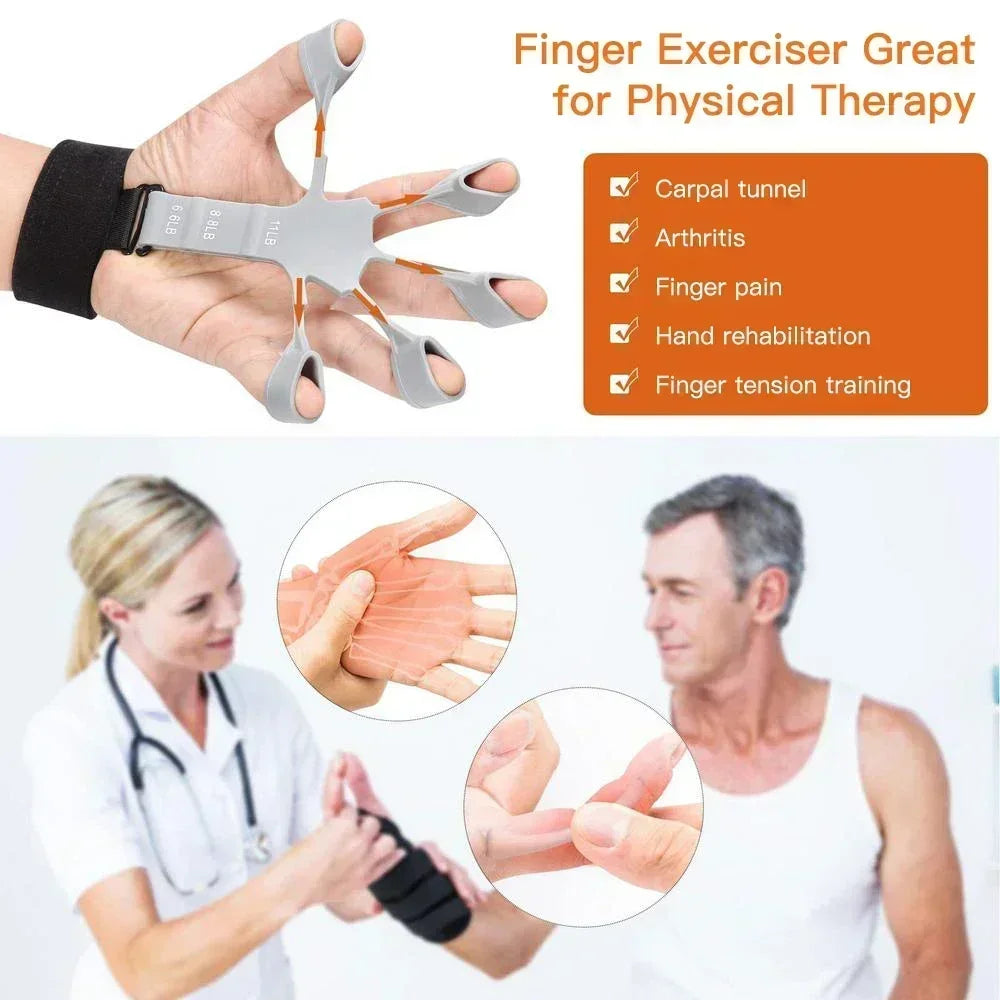 Gripster™ Hand & Finger Strength Trainer – 6-Level Silicone Resistance for Athletes & Musicians