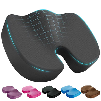 Memory Foam Coccyx Seat Cushion | Tailbone & Posture Support Pillow