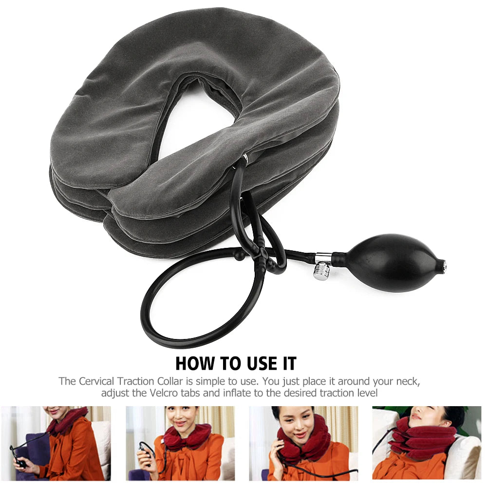 Inflatable Neck Traction Pillow – Cervical Relief & Posture Corrector
